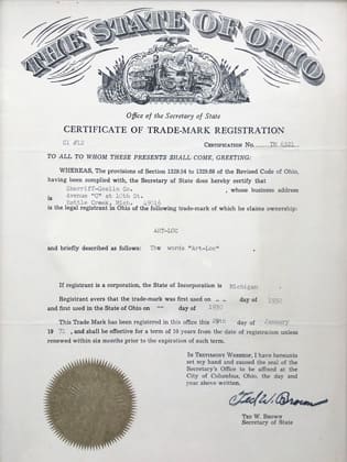 Sherriff Goslin Roofing registration certificate 